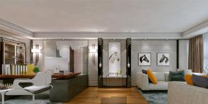 萬(wàn)科大廈欣悅化妝品公司，白與黃的搭配，簡(jiǎn)約、大氣！